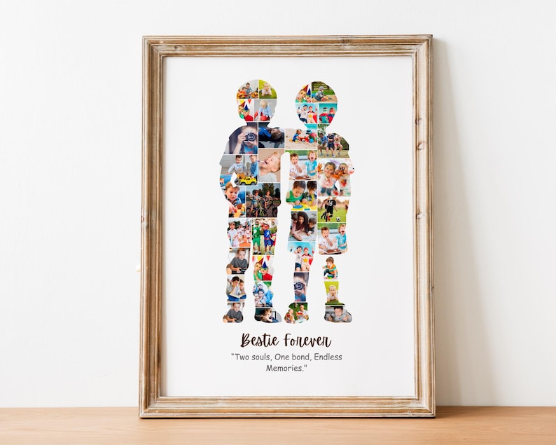Boys Best Friend Photo Collage Print, Friendship Gift (Digital Download)