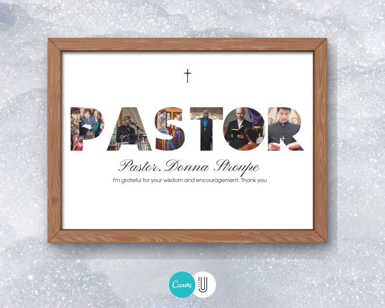 Pastor Appreciation Photo Collage: Church Group Gift (Digital File)