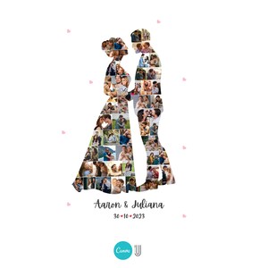 Couples Photo Collage Template, Anniversary Gift (Digital File)