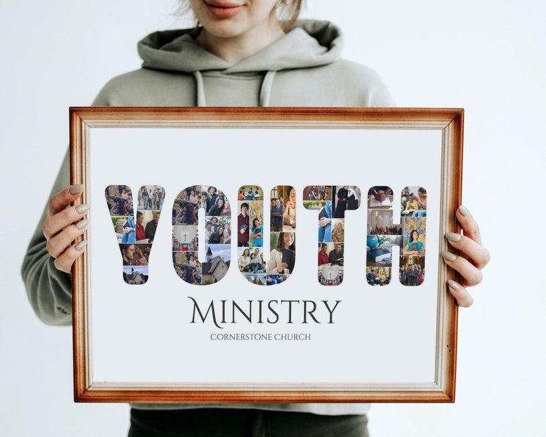 Youth Ministry Photo Collage Art: Custom Christian Gift (Digital File)