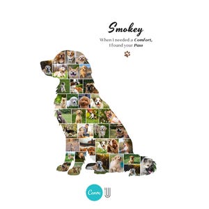 Personalized Golden Retriever Photo Collage Template Custom Dog Memorial Gift Pet Wall Art Printable Digital Download image 3