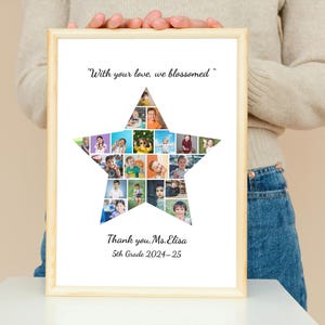 Star Teacher Photo Collage: Custom Appreciation Gift (Digital Download Canva Template)