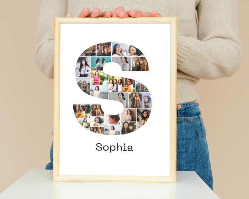 Custom Letter S Photo Collage – Personalized Gift (Digital File) image 2