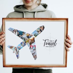 Personalized Airplane Photo Collage: Pilot Gift, Vacation Keepsake (Digital File)
