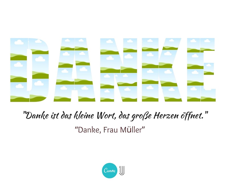 Personalized 'DANKE' Photo Collage: Thank You Gift (Digital File)