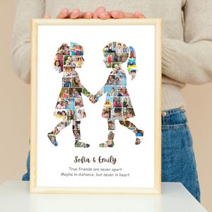 Best Friend Photo Collage Gift, Two Girls Friendship Print (Digital)