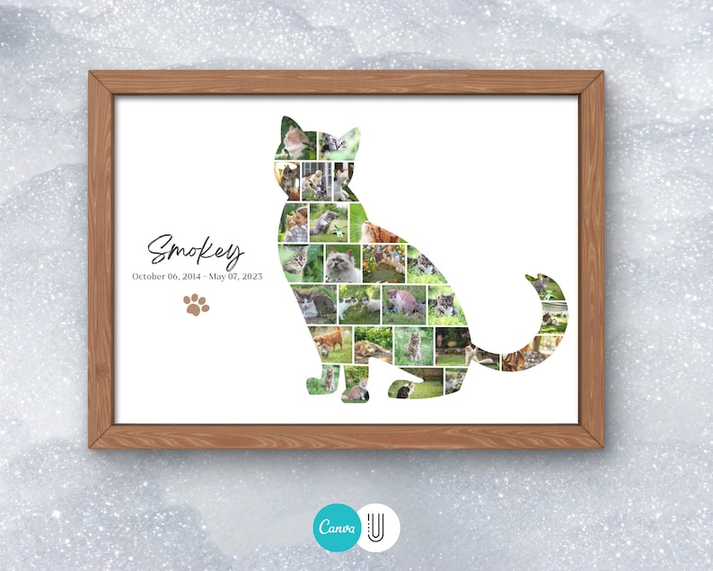 Custom Cat Photo Collage Template: Pet Memorial Gift (Digital File)