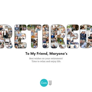 Custom Retirement Photo Collage Gift (Digital File)
