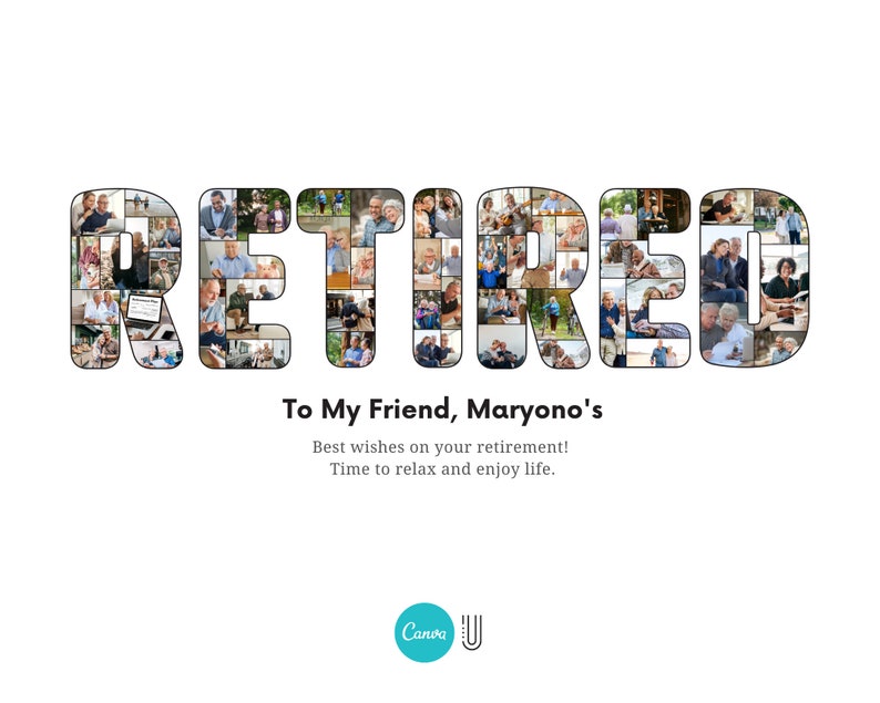 Custom Retirement Photo Collage Gift (Digital File)
