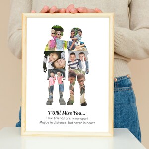 2 boys photo collage personalized best friend gift for boys friendship, BFF boys birthday gift, male friendship gift and farewell photo gift