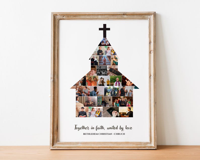 Personalized Church Photo Collage: Pastor Appreciation Gift (Digital File)
