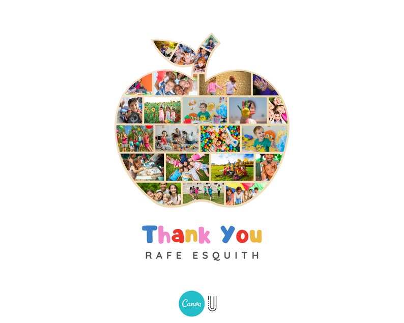 Custom Apple Photo Collage: Teacher Appreciation Gift (Digital File)
