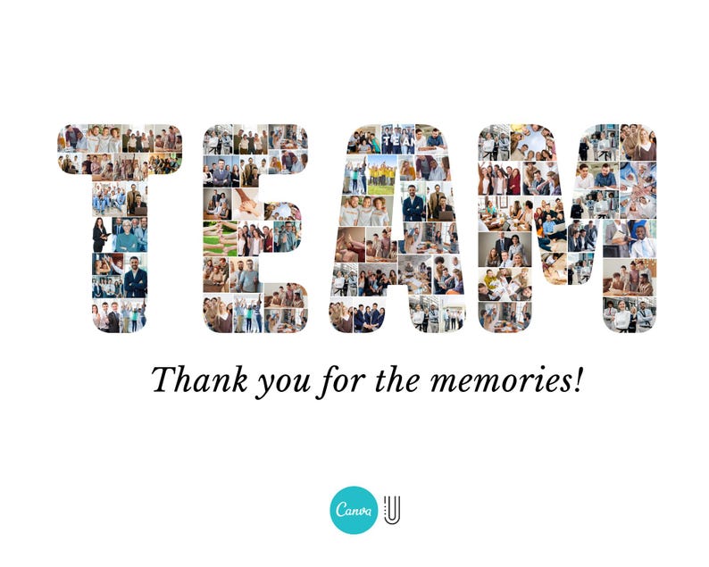 Personalized Team Photo Collage: Farewell or Appreciation Gift (Digital File)