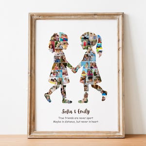 Best Friend Photo Collage Gift, Two Girls Friendship Print (Digital)