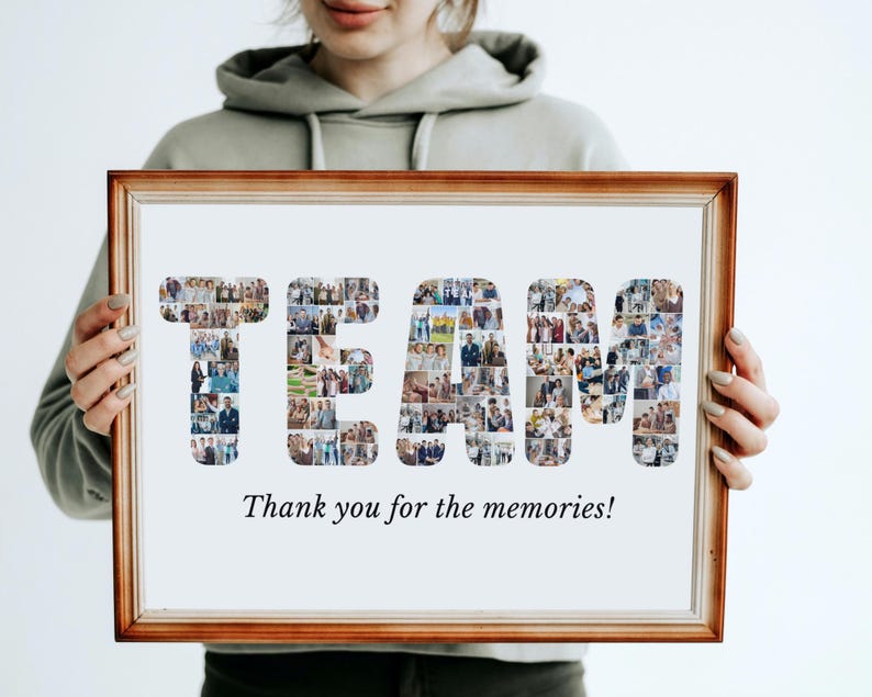 Personalized Team Photo Collage: Farewell or Appreciation Gift (Digital File)