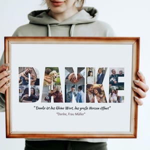 Personalized 'DANKE' Photo Collage Template: Thank You Gift (Digital File)
