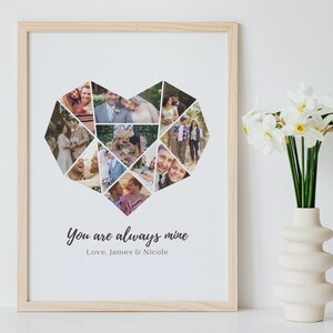 Heart Photo Collage Template: Anniversary Gift, Canva Poster (Digital Download) image 4