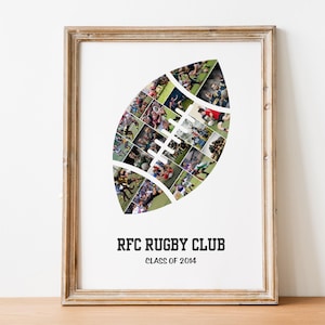 Collage fotografico di rugby in regalo: poster della squadra sportiva (file digitale)