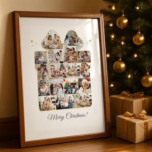 Personalized Christmas Photo Collage Gift Box (Digital File) image 1
