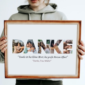 Personalized 'DANKE' Photo Collage Template: Thank You Gift (Digital Download)