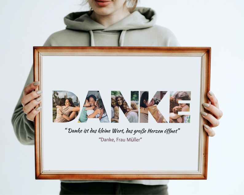Personalized 'DANKE' Photo Collage Template: Thank You Gift (Digital Download)