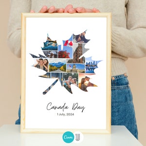 Canada Maple Leaf Photo Collage: Custom Travel Art (Digital Download)