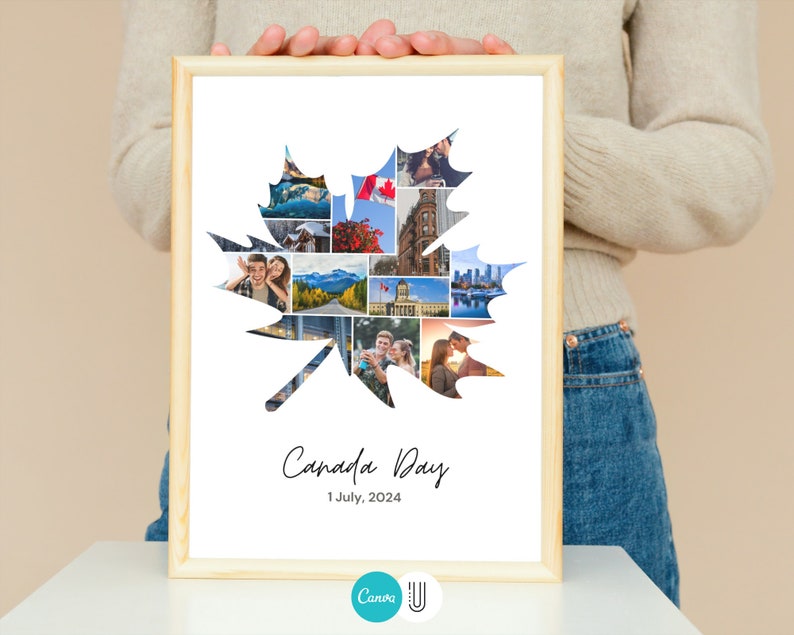 Canada Maple Leaf Photo Collage: Custom Travel Art (Digital Download)