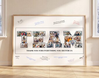 Team photo collage personalized colleague farewell gift with coworker custom pic, perfect appreciation gift for team, sports team gift