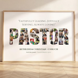 Pastor Appreciation Photo Collage: Christian Group Gift (Digital File)
