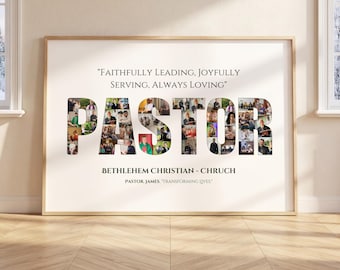 Pastor Appreciation Photo Collage: Christian Group Gift (Digital File)