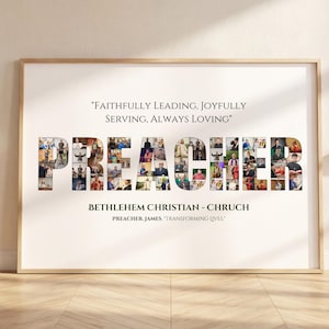 Preacher Photo Collage Gift: Christian Pastor Appreciation (Canva Digital File)