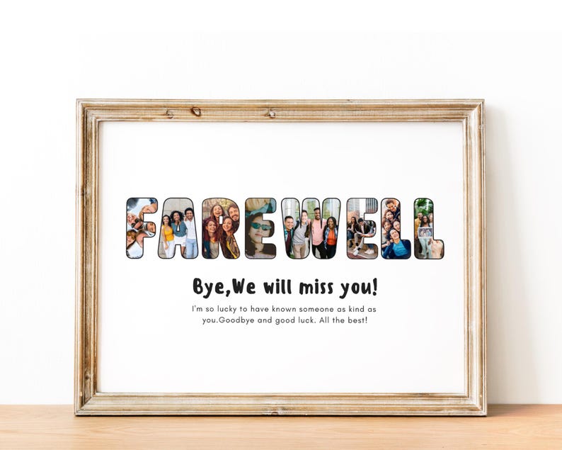 Custom Farewell Photo Collage Gift: Goodbye, Retirement, Graduation (Digital File)