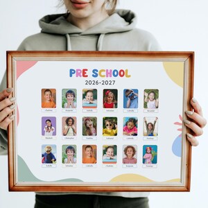 Editable Class Photo Collage Canva Template | Printable Preschool Graduation Poster | Custom Teacher Gift | Digital School Keepsake