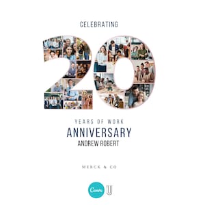 20th Work Anniversary Photo Collage Gift (Digital Download)