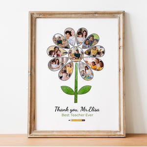 Personalized Teacher Photo Flower Print – End of Year Gift (Digital Download)