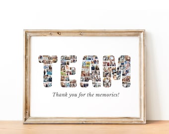 Team photo collage personalized colleague farewell gift with coworker custom pic, perfect appreciation gift for team, sports team gift