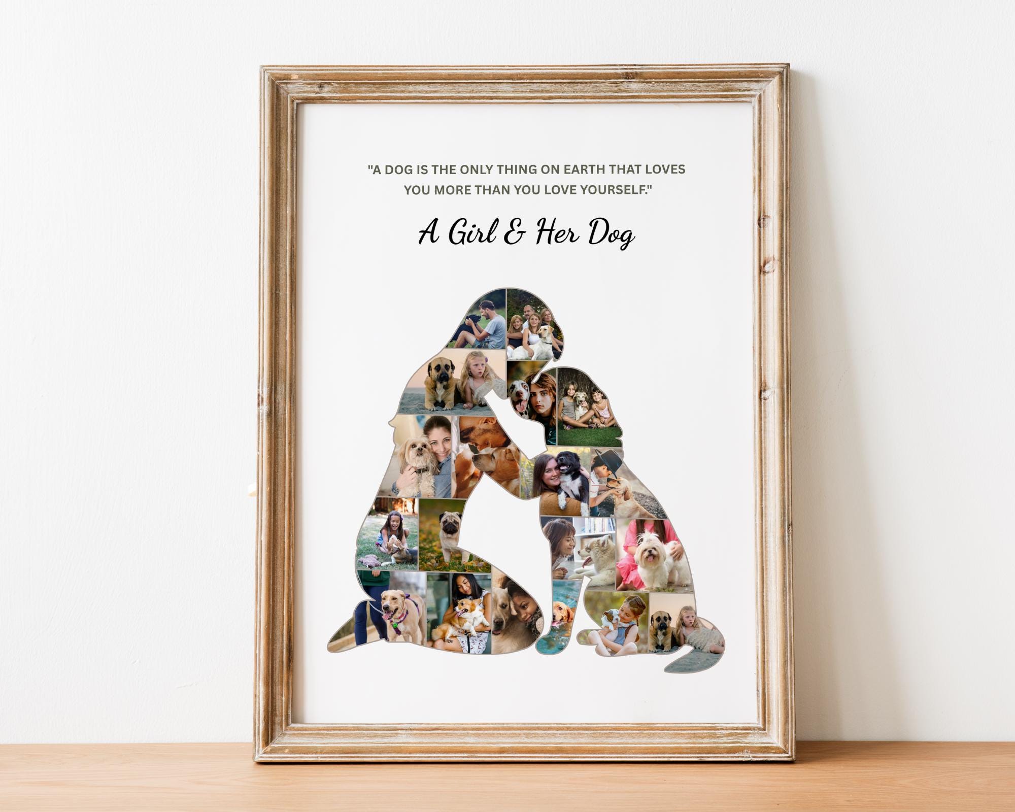 Young Girl With Her Dog/キース カーター/ポスター Young girl with her dog – Poster & Frame Art Group