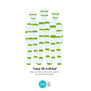 Boys Photo Collage Print, 10th Birthday Gift, Friendship Keepsake (Digital Download)