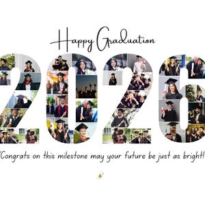 2025 Graduation Photo Collage: Custom Number Gift (Digital File) image 3