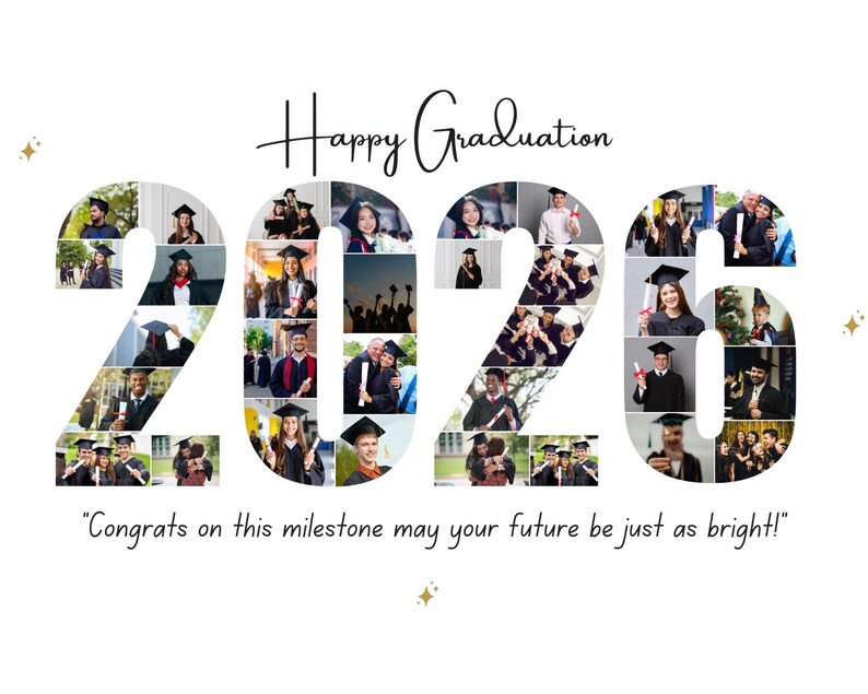 2025 Graduation Photo Collage: Custom Number Gift (Digital File) image 3