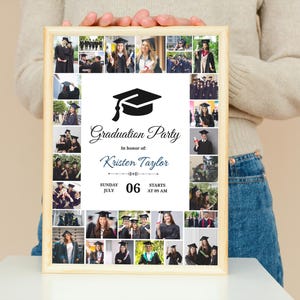 Class of 2026 Graduation Collage, Graduation Poster, Grad Welcome Sign, Senior Photo Gift, Photo Board Sign, Grad Party Decor,Canva Template