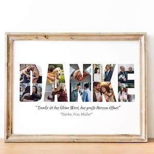 Personalized 'DANKE' Photo Collage Template: Thank You Gift (Digital File)