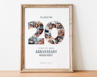 20th Work Anniversary Photo Collage Gift (Digital Download)