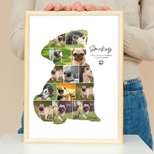 Custom Pug Photo Collage Gift: Dog Memorial (Canva Template)
