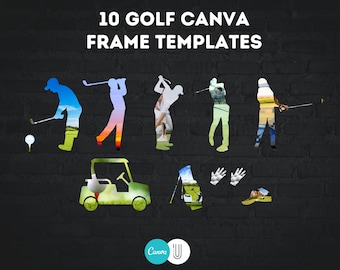 Golf Canva Frames: Player & Gear Designs (Editable Templates)