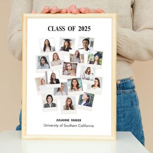 Graduation Photo Collage Template: Class of 2025 Sign (Canva Digital Download)