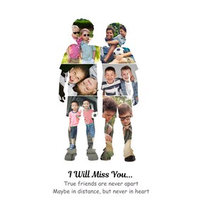 2 boys photo collage personalized best friend gift for boys friendship, BFF boys birthday gift, male friendship gift and farewell photo gift