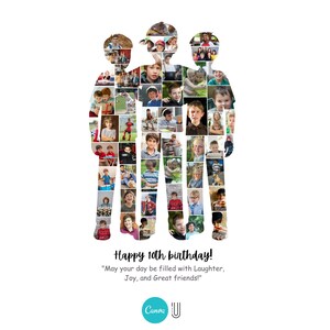 Boys Photo Collage Print, 10th Birthday Gift, Friendship Keepsake (Digital Download)