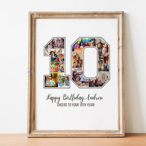 Custom 10th Birthday Photo Collage: Personalized Canva Template (Digital Download)