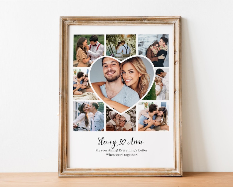 Personalized Photo Collage Gift: Anniversary, Wedding, Couples (Digital File)